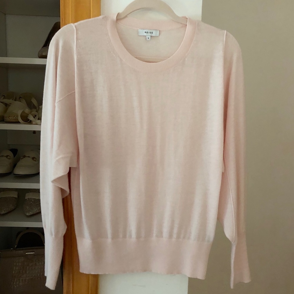 REISS - WOOL CASHMERE BLEND BALLON-SLEEVE JUMPER